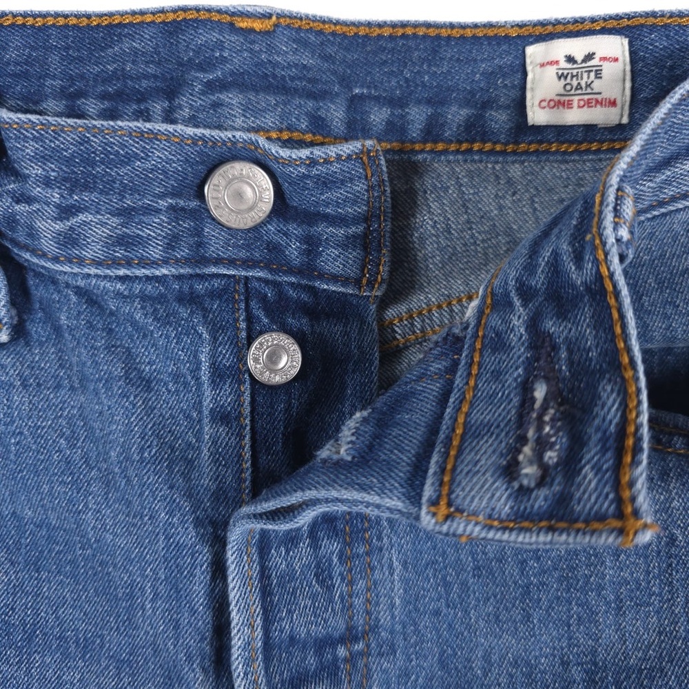 Levi’s WHITE OAK CONE DENIM Button Fly Jeans 29 High Rise Raw Hem 22861-0001 - Picture 10 of 15